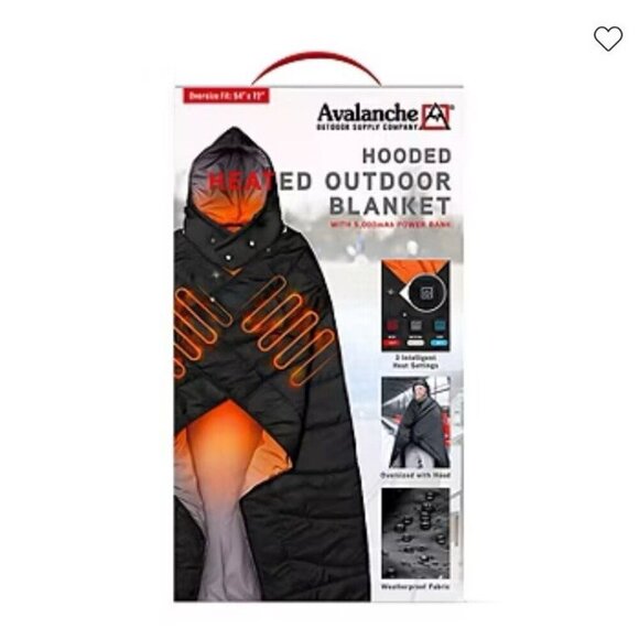 Avalanche Unisex Warming Hooded Wrap With USB Plug, New In Box - Picture 1 of 8